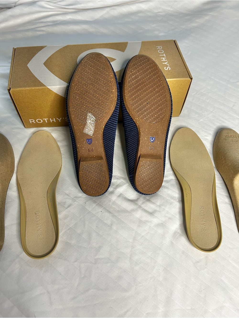 Rothy’s - The Double Bit Loafer Mule in Blue Raffia Knit in 6.5 - Picture 10 of 13